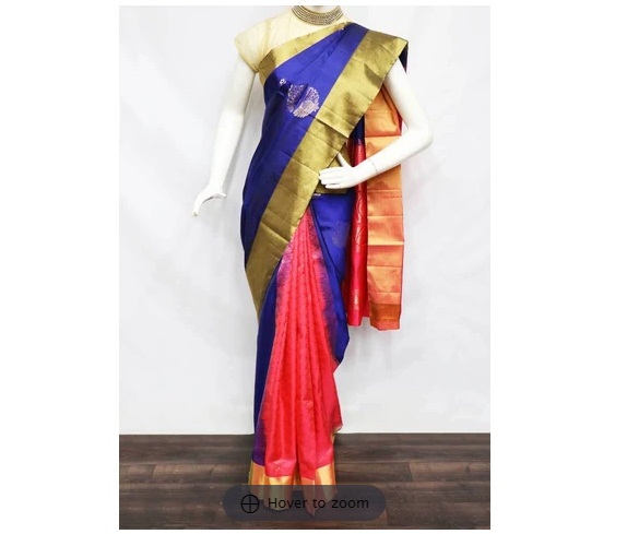 Blue With Pink Soft Silk Saree